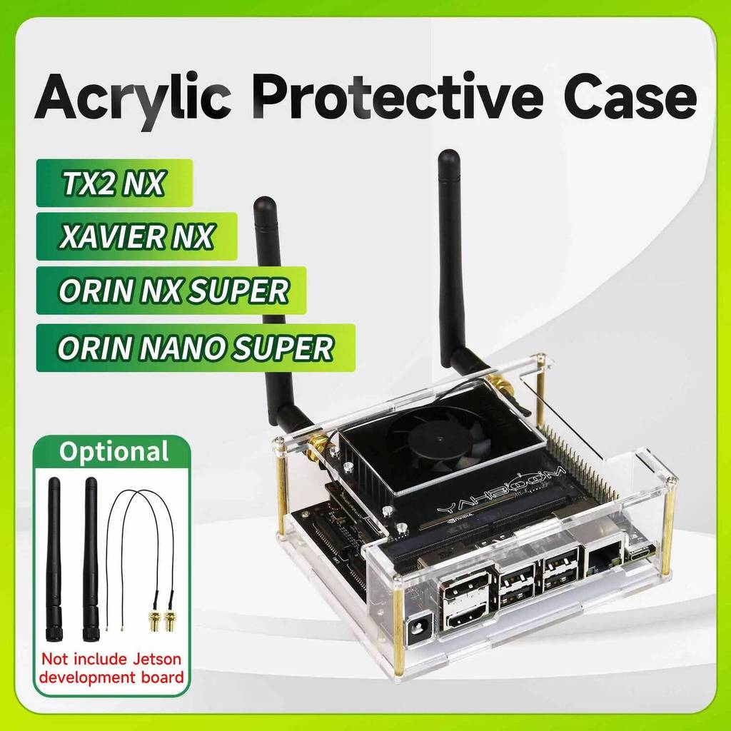 Yahboom Jetson Orin อะคริลิคป้องกันกรณีสนับสนุน Jetson Xavier NX/TX2 NX/Orin Nano SUPER/Orin NX SUPE