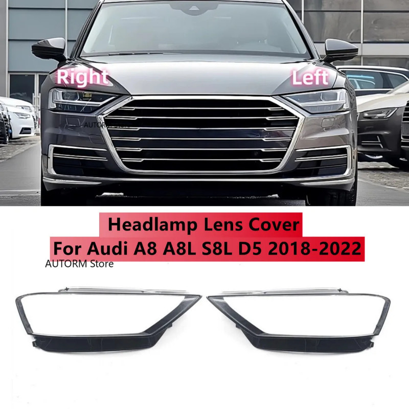 Car Front Headlight Lens Glass Lampcover Cover Lampshade Shell For Audi A8 A8L S8L D5 2018 2019 202