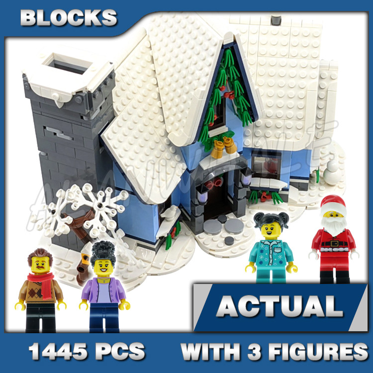 1445pcs Creator Expert Winter Village Santas Visit Christmas House Chimney 88088 Building Blocks ชุด
