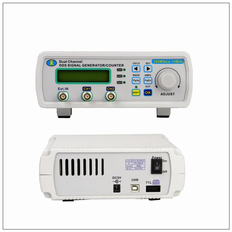 JUNTEK MHS5200A 20MHZ Dual Channels Signal Generator DDS Function Generator Frequency Meter Digital