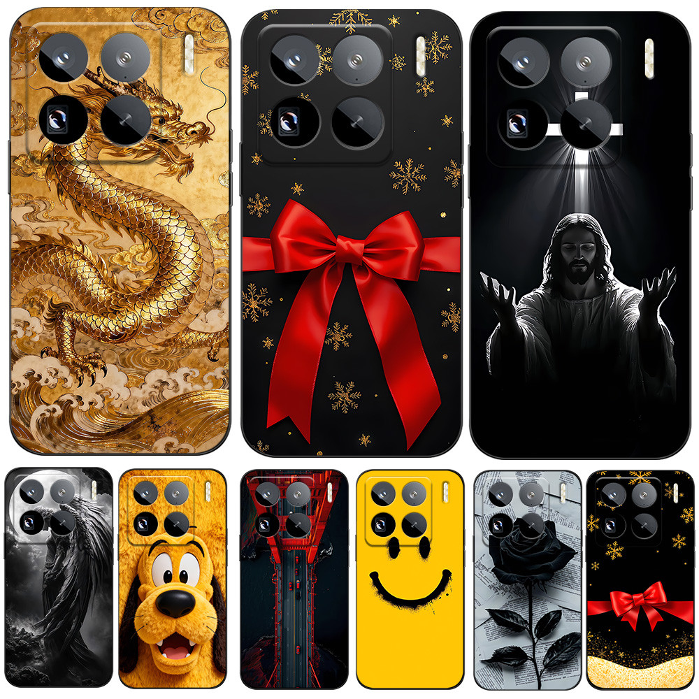 สําหรับ XIAOMI 15 PRO 5G กรณีซิลิคอนฝาครอบ tpu สีดําตลกเงิน dollar merry christmas