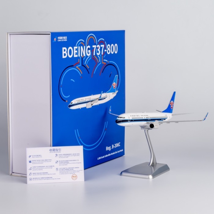 1: 200 South Airlines Boeing B737-800 เครื่องบินผู้โดยสาร B-206C เครื่องบินรุ่นจําลองผลิตภัณฑ์สําเร็