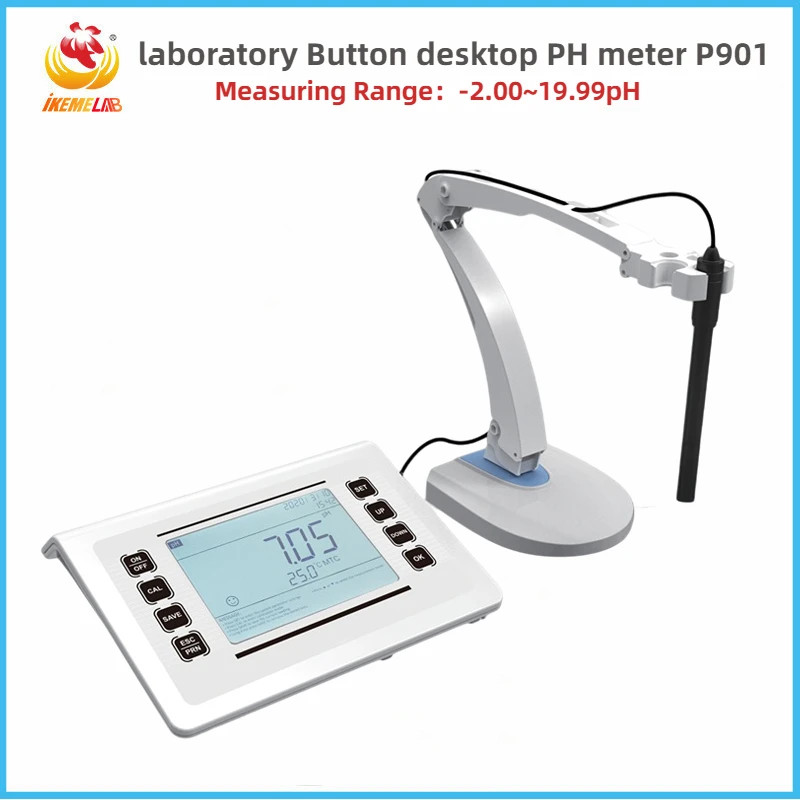 IKEME Button Desktop PH Meter P901 Ph Meter Analyzer Portable Lcd Display Ph Tester Digital 0.0-14.