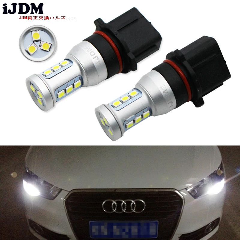 iJDM Auto P13W LED Error Free Canbus 12SMD-3030 SH24W LED Bulbs For 2008-2012 Audi A4 Q5 Daytime Ru