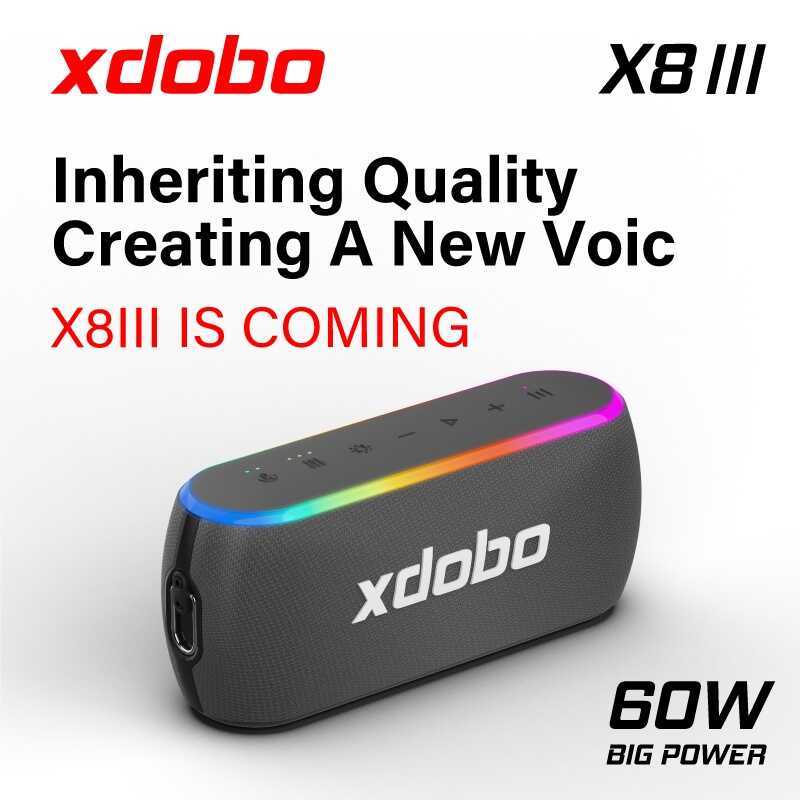 Xdobo X8III ลําโพงซับวูฟเฟอร์บลูทูธไร้สาย 60w แบบพกพาแบบแฮนด์ฟรีพร้อมไฟ RGB