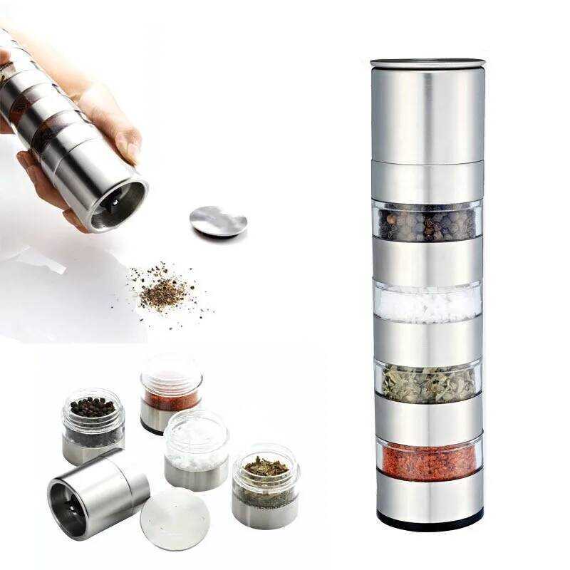 C Outdoor Camping Spice Jars Oil Bottle Pepper Grinder Portable BBQ Picnic Spice Seasoning Containe