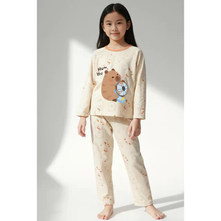 Bulk Discount Children Long Sleeve Round-Neck Pajamas Playful Spiderman Boy's or Girls' Loungewear for 4 - 5 years