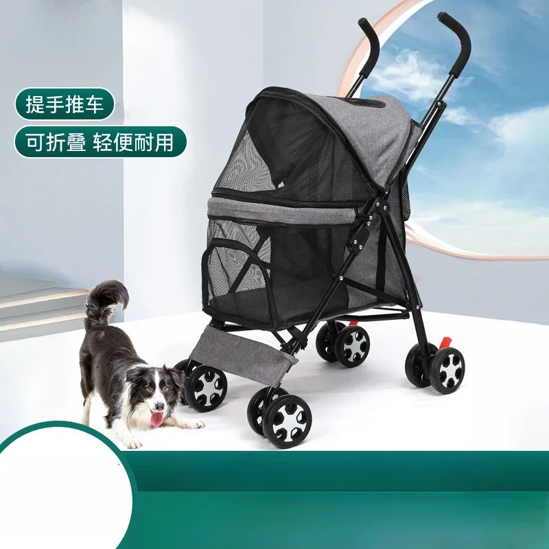 Pet Trolley Foldable Go Out Dog Cart Cat Bag Breathable Pet Scooter