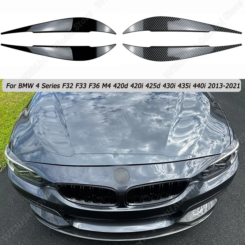 Car Front Headlights Eyebrow Eyelids Sticker Decorative For BMW 4 Series F32 F33 F36 M4 420d 420i 4