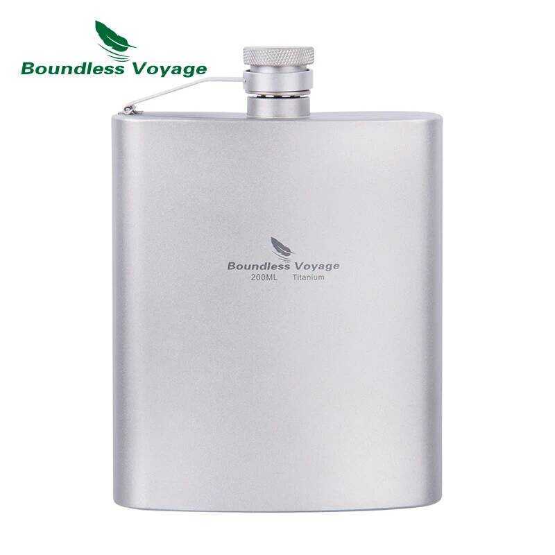 C Boundless Voyage Titanium Hip Flask Outdoor Camping Hiking Climbing Pocket Alcohol Flask Flagon W
