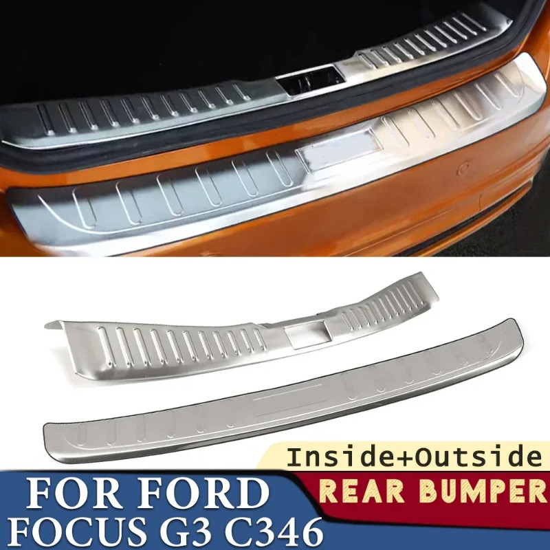 Trunk Bumper for Ford Focus G3 C346 2015 2016 2017 2018 Car Accessories Stainless Rear Fender Prote