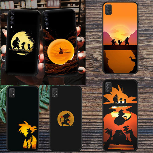 นุ่มสีดํา Samsung Galaxy S7 S7 Edge S8 S8 Plus S9 S9 Plus S10 S10E S25 S25 Ultra Dragon Ball1 เคสโทร