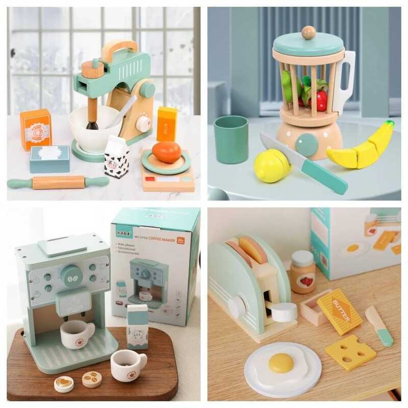 C Children Play House Simulation Pot Girl Kitchen Toys, Wooden Kindergarten Birthday Present