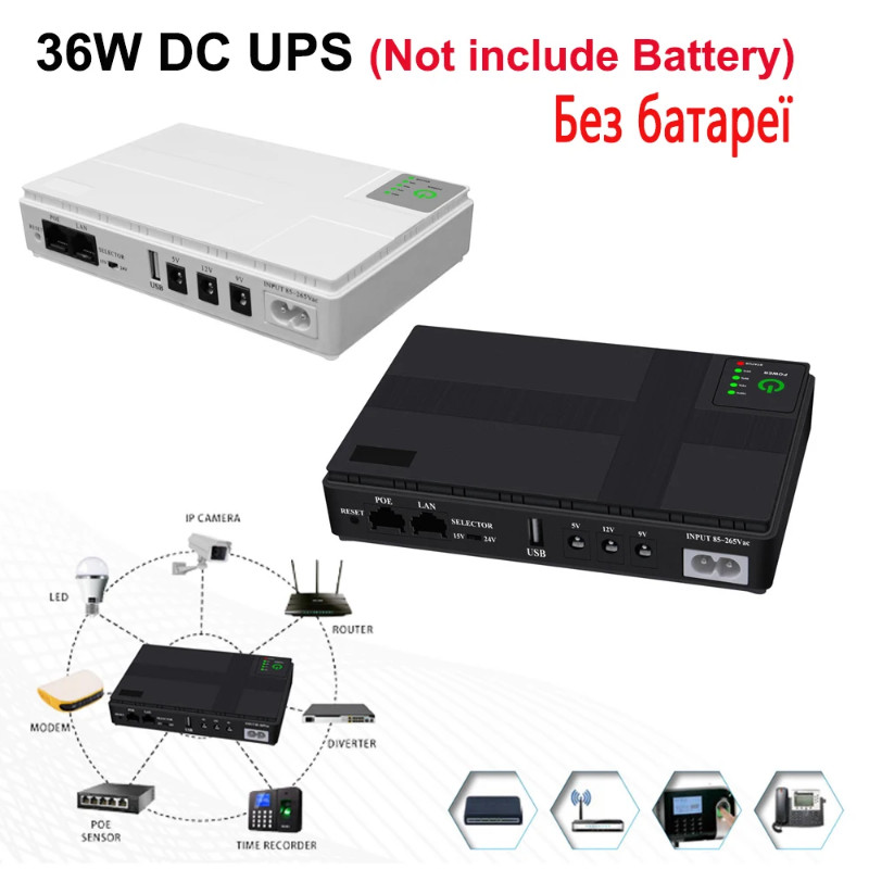 Uninterruptible Power Supply for DC5V, 9V, 12V Mini UPS Battery Backup 10400mAh Capacity for Router