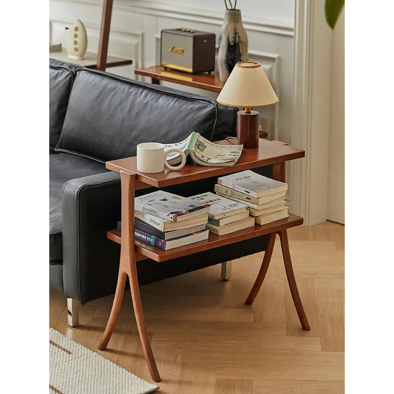 Medieval Double-Layer Edge Sofa Shelf, Home Furnishing Furniture, Living Room Bookshelf, Entrance S