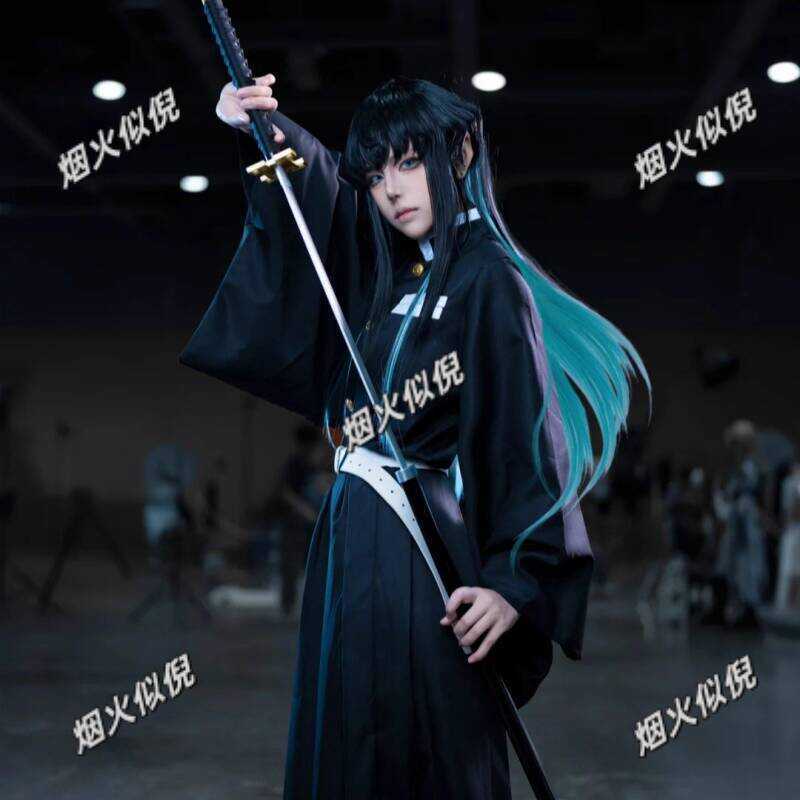 ชุดคอสเพลย์ Tokito Muichiro จาก Demon Slayer พร้อม wig สองมิติและรองเท้า
