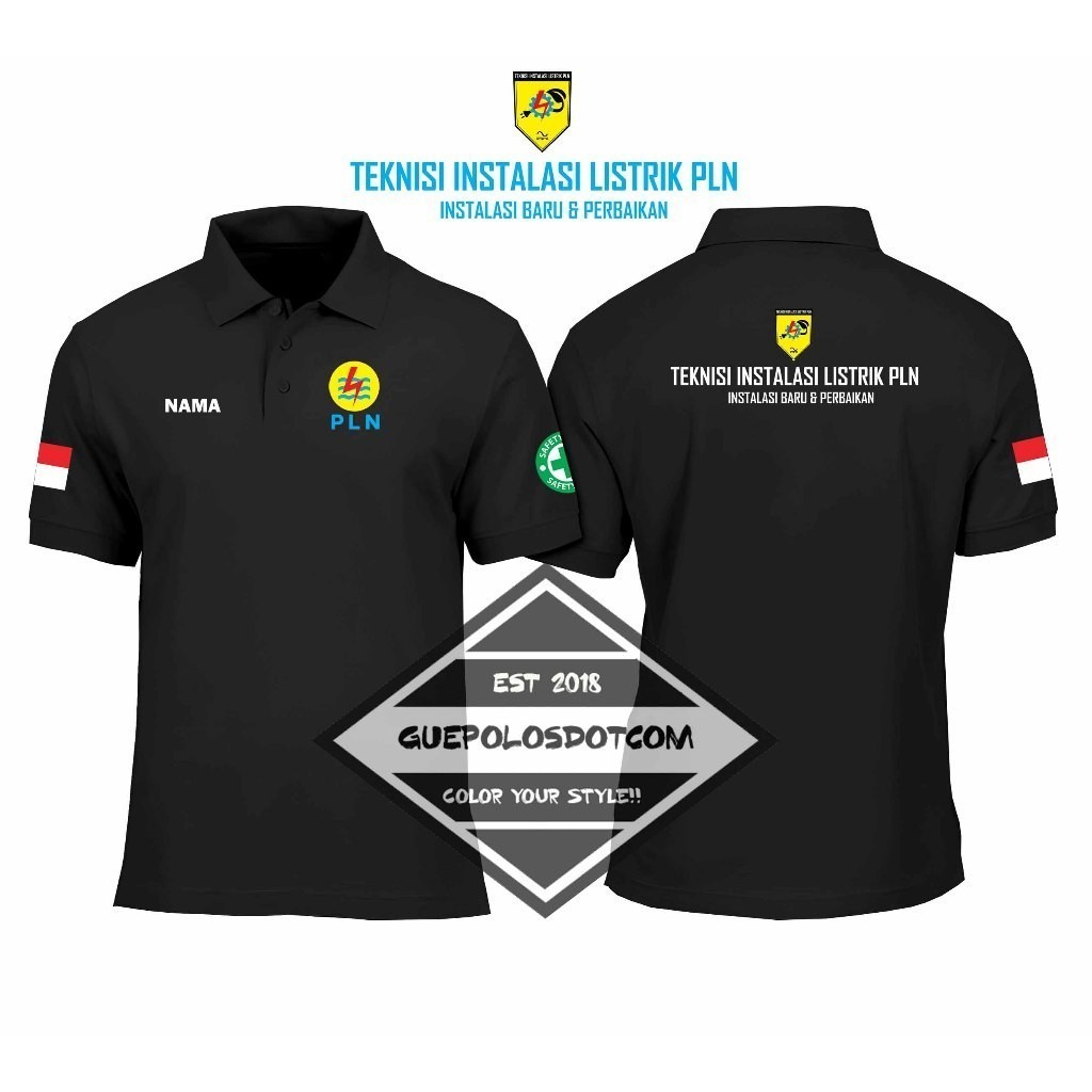 PLN ELECTRICAL INSTALLATION TECHNICIAN POLOSHIRT - PLN เสื้อคอปก NEW INSTALLATION & REPAIR - PLN ELE