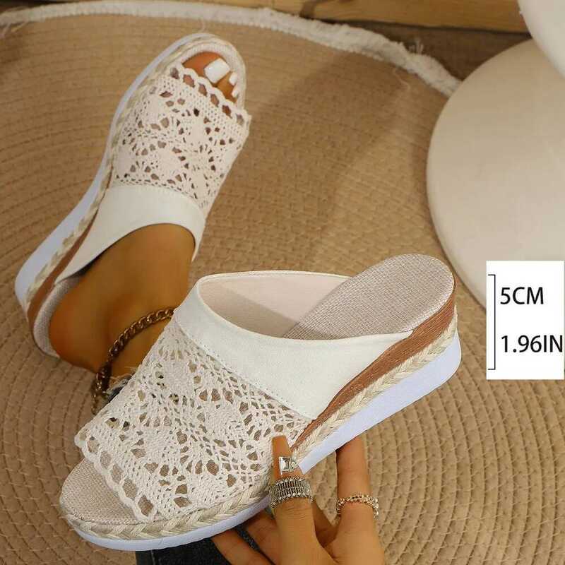 C Women's Sandals Low Heels Sandals Shoes For Woman Summer Sandals Wedge Heel Slippers Summer Shoes