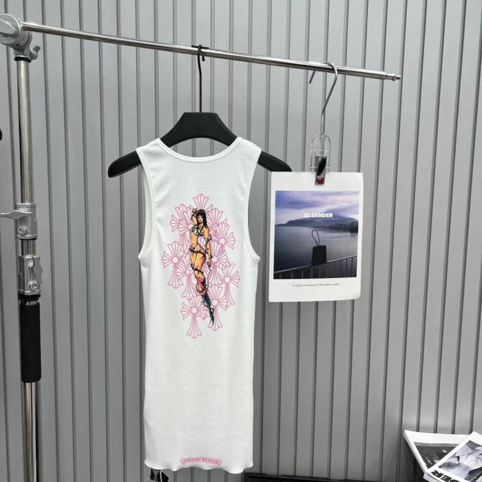 โครเมียม * หัวใจ กระโปรงเสื้อกั๊กยางยาวปานกลางสําหรับผู้หญิงกระโปรงสะโพกการ์ตูนพิมพ์ลายอเนกประสงค์