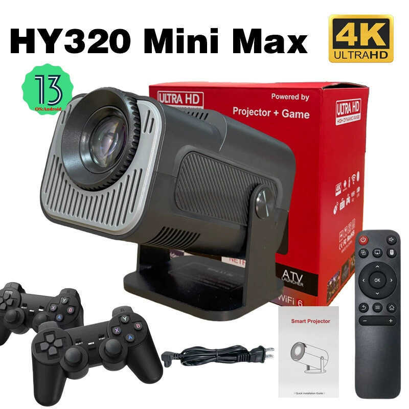 HY320mini max โปรเจคเตอร์เกม Android 13 Android 4K HD HY320mini โปรเจคเตอร์