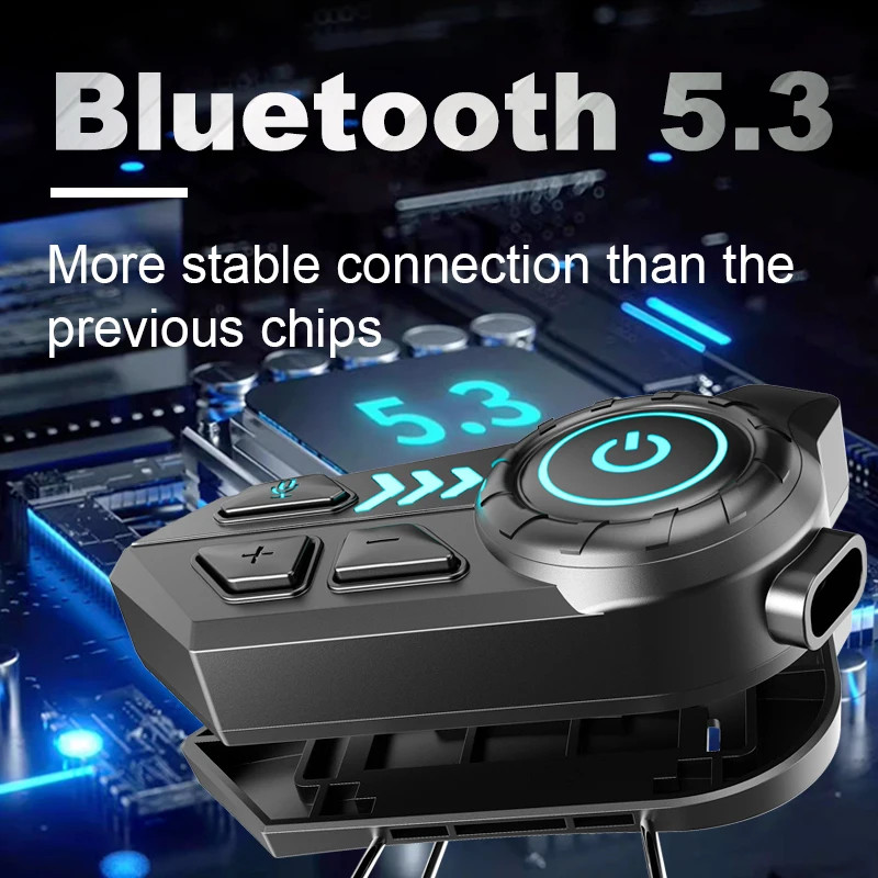 X10 Motorcycle Helmet Headset Bluetooth 5.3 English Voice Control Waterproof Motorbike Wireless Han