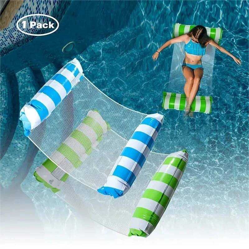 C Foldable Ating Water Mock At Lounger Inflatable Pool Mat Ating Recer Bed Swimming Air Mattress Po