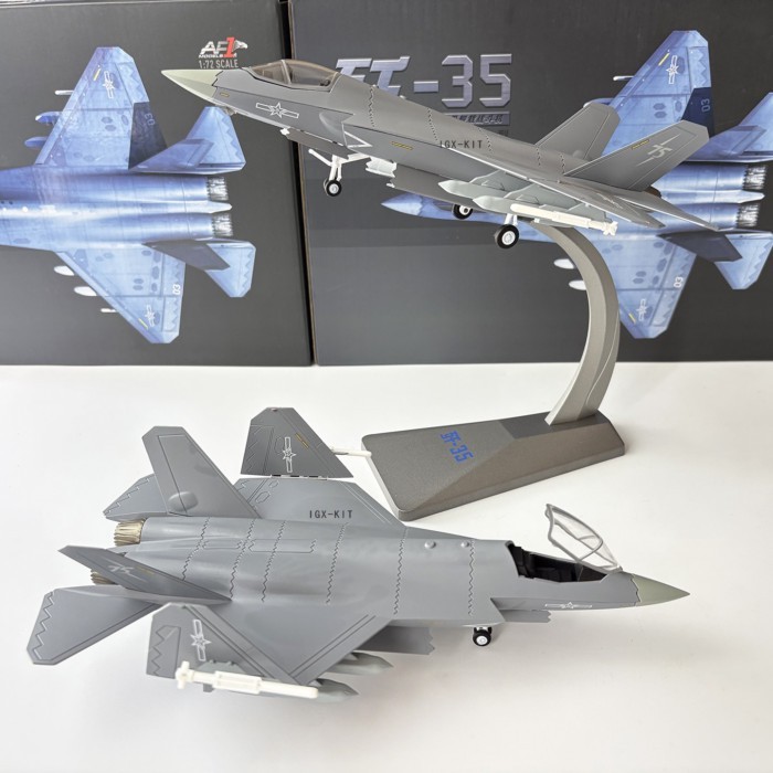 คลังสินค้าพร้อม 1/72 J-35 China Air Force J35 Fighter ครบรอบ 75 ปีจําลองโลหะผสมผลิตภัณฑ์สําเร็จรูปทห