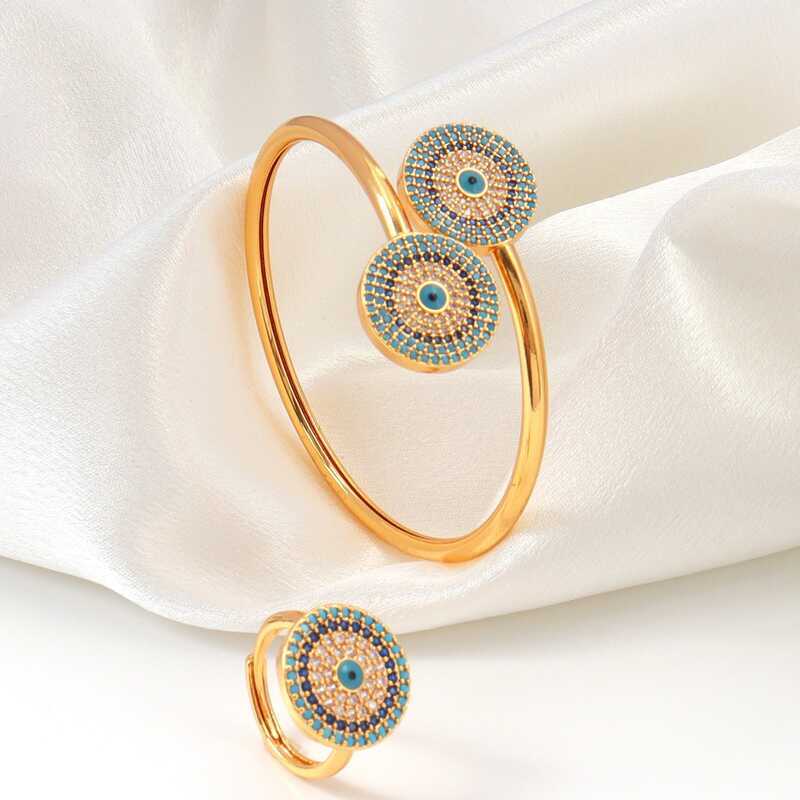 เครื่องประดับ Xihuan แฟชั่นทองแดงชุบ 18k Gold ที่ไม่ซ้ํากัน Micro-Inlaid Zircon Devils Eye เปิดสร้อย