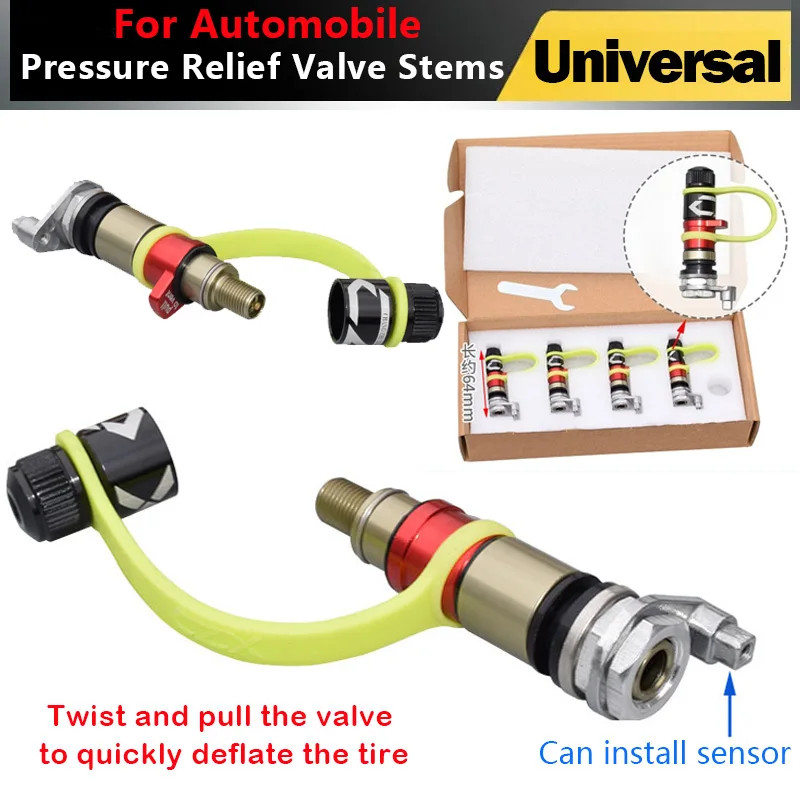 4pcs Universal Desert Off-road Sand Tire Quick Release Tire Valve Accurate Valve Caps Pressure Reli