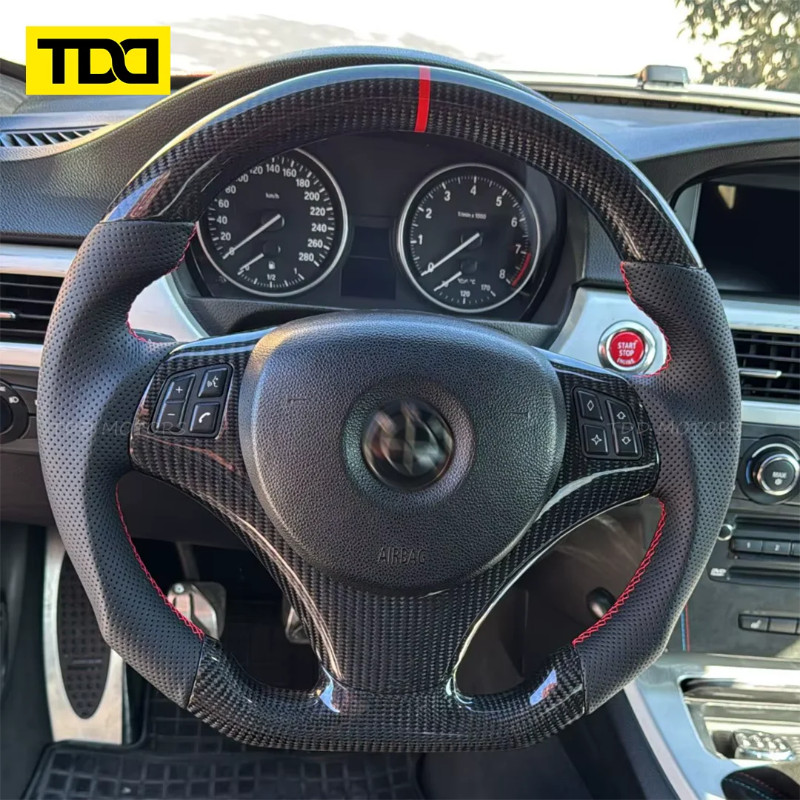 For BMW 3 Series E82 E84 E87 X1 E90 320d E92 E93 320i (No Paddle Shifters) Carbon Fiber Steering Wh