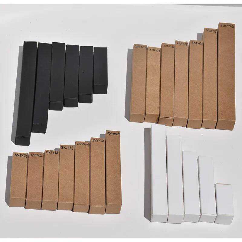 50pcs White Paper Tube Packaging Box Blank Rectangular Cardboard Box For Lipstick Perfume Essential 