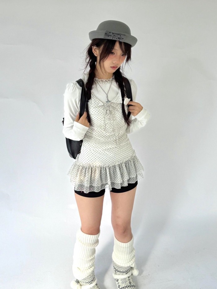 เสื้อยืดแขนยาวลูกสาว สไตล์เรโทรใหม่ฤดูใบไม้ร่วง ออกแบบพิเศษสำหรับสวมใส่ภายในและนอกบ้าน - รูปที่ 7