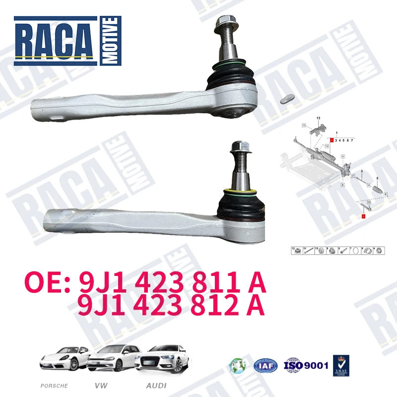 For Porsche Taycan Cross Turismo Y1A Y1B Tie Rod End 9J1423811A  9J1423812A  9J1 423 811 A 9J1 423