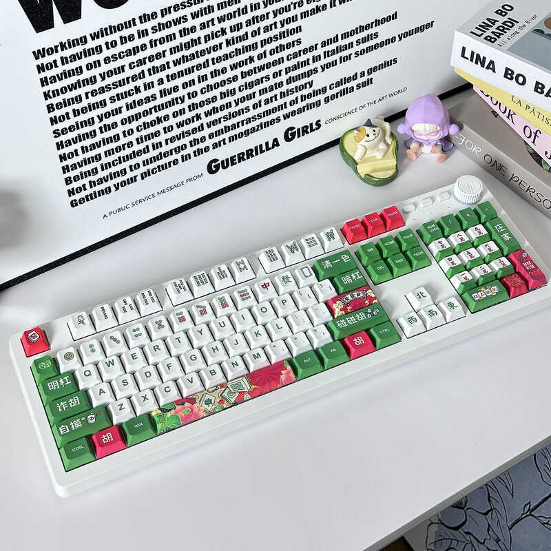 125-Key Original Factory Mahjong Keycap Full Set Mechanical Keyboard Unique Mahjong Keycap การ์ตูน K
