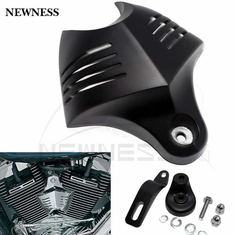 Black V-Shield Horn Cover Set for Harley Big Twins Evo 92-12 Twin Cam 1988 GG