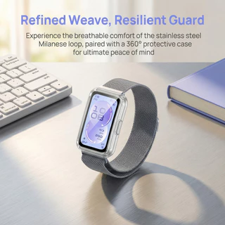สายแม่เหล็กกรณี TPU for Huawei Band 11 11 Pro 10 9 8 NFC แถบโลหะสแตนเลสปกป้องหน้าจอ อุปกรณ์เสริม for Huawei Band NFC