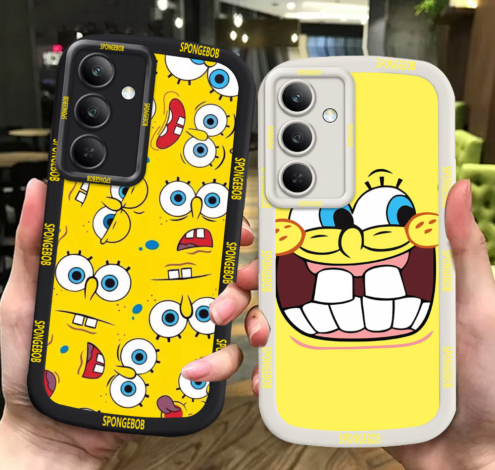 G6 SpongeBob ขาวดำเคสโทรศัพท์หรับ Samsung A56 S24 A25 S25 S22 A36 Ultra Plus 5G ปก