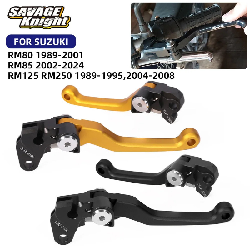 2024 RM85 Motocross CNC Pivot Brake Clutch Levers For Suzuki RM250 RM125 RM80 RM 80 85 125 250 1989