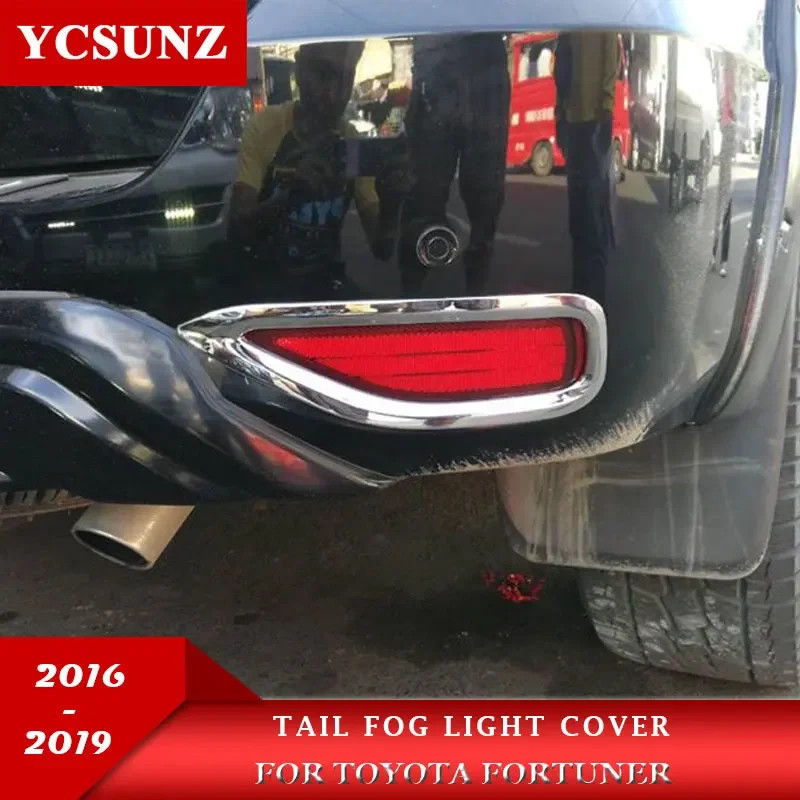 Chrome Rear Fog light Cover Trim For Toyota Hilux Fortuner SW4 2016 2017 2018 2019 Car Accessories