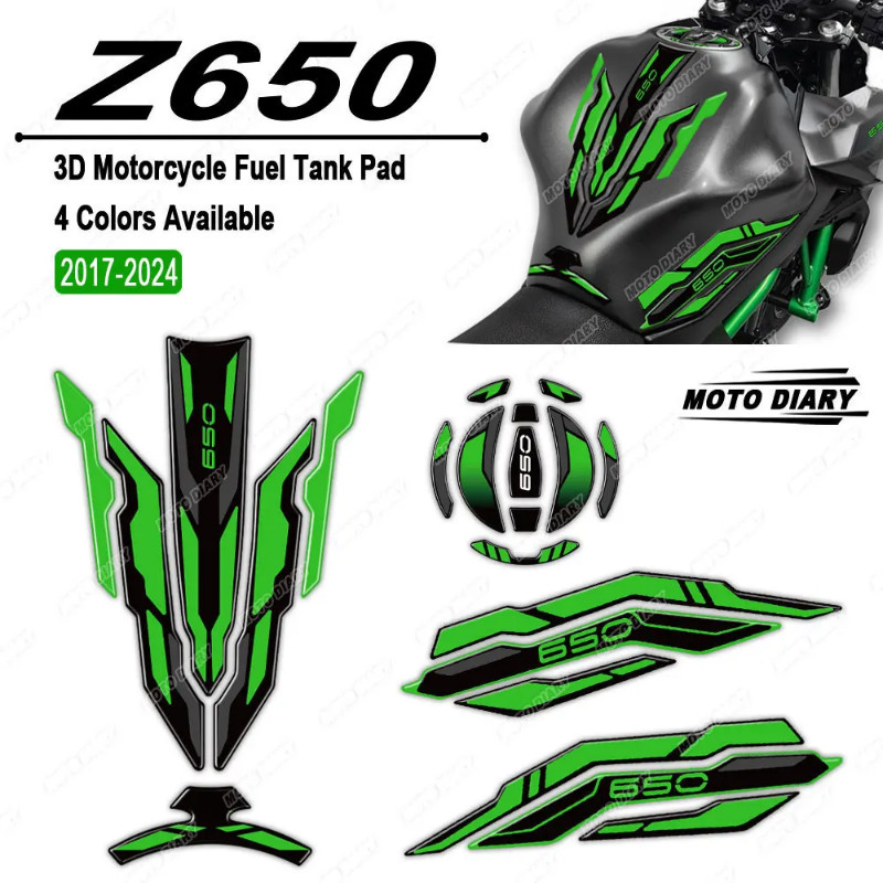 For Z650 Z 650 2017-2024 2023 2022 3D Fuel Tank Pad Sticker Gas Cap Protection Decals Waterproof
