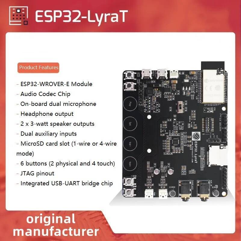 Espressif ESP32-LyraT/ESP32-LyraT-Mini บอร์ดพัฒนาเสียงพร้อม ESP32-WROVER-E โมดูล