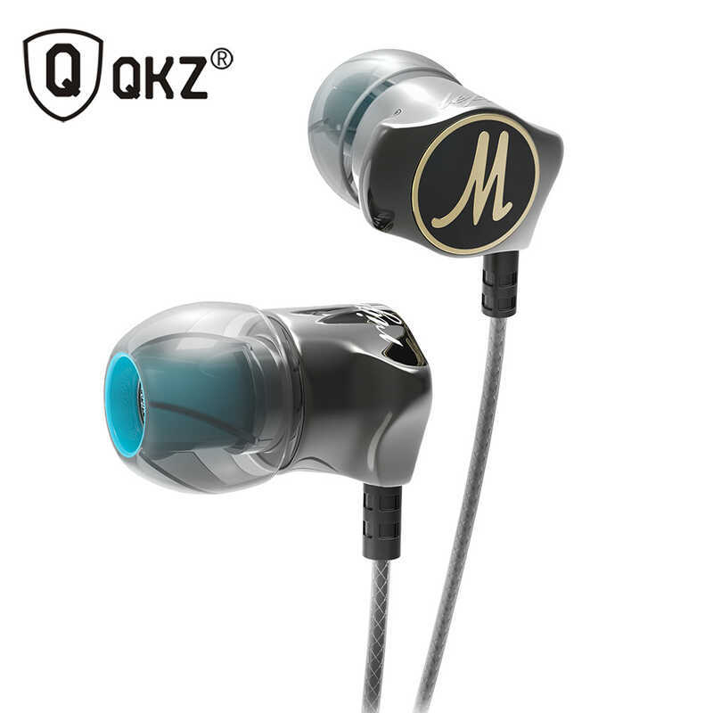 QKZ DM7 หูฟัง In-Ear ซับวูฟเฟอร์โลหะข้าวสาลีหูฟังแฟชั่นควบคุมสายไฟ Fever HIFI หูฟังหูฟัง