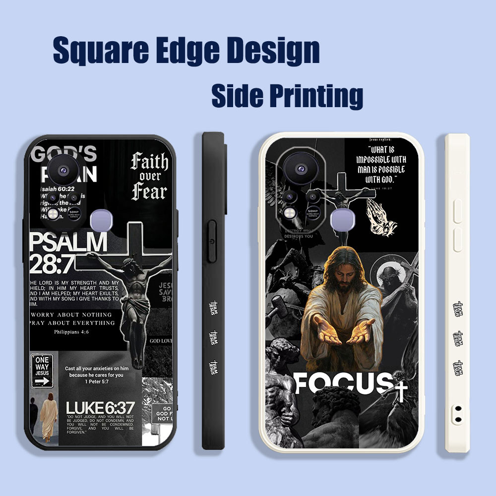 ปลอกสําหรับ iPhone 6 Plus 11 Pro 12 14 13 Pro Max 8 Plus Se Bible Verse JESUS God Aesthetic ZDK03 เค