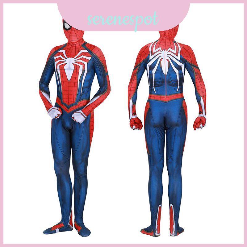 ชุดคอสเพลย์.Spiderman PS4 สไตล์ Spidey Zentai สำหรับผู้ใหญ่และเด็ก พร้อมพิมพ์ 3D สวยงาม