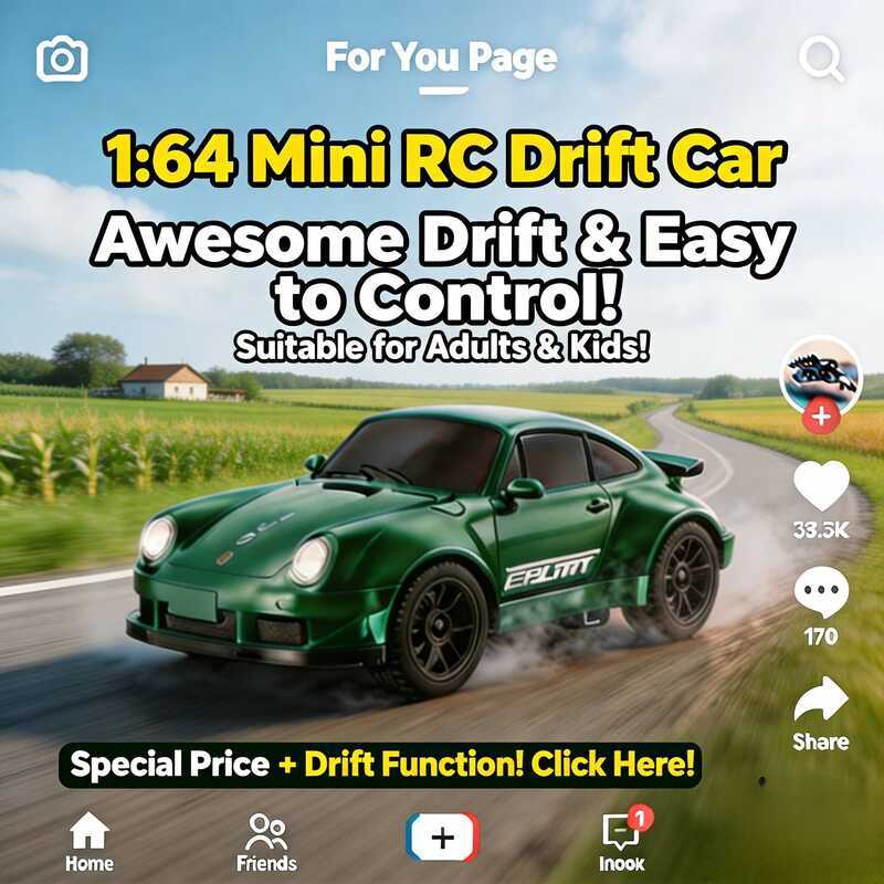 C RC 11 Desop Super Drift Car 1:64 Mini Scale RC Drift Car Electric Full Proportional Drift Functio