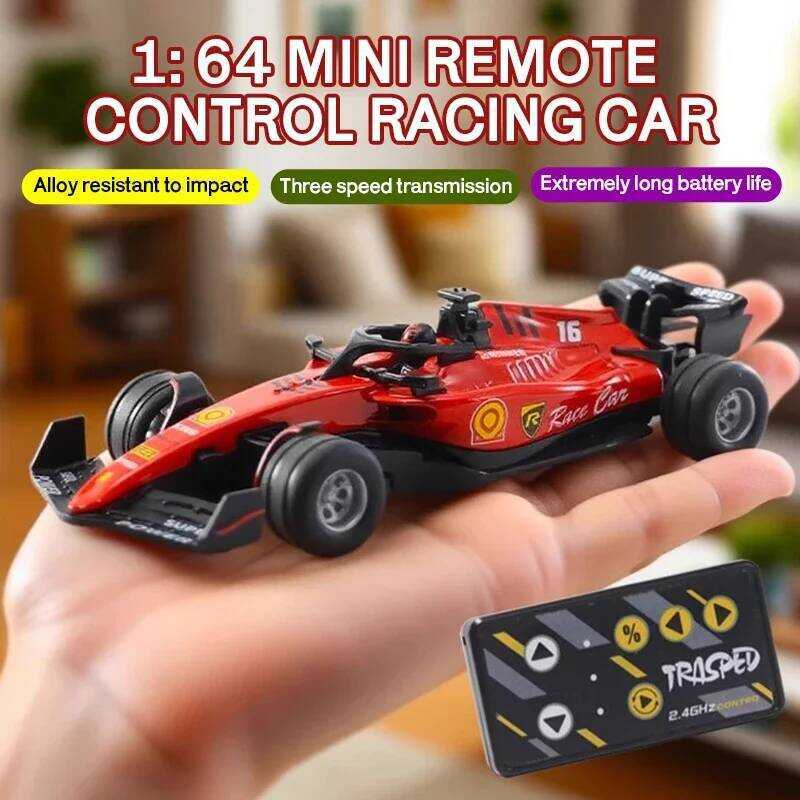 C 2.4G RC Car 1/64 Mini Alloy Formula Racing Car Remote Control Car Vehicle Toy Lights Radio Contro