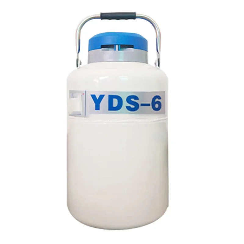 YDS-6 Storage Type Cryogenic Liquid Nitrogen Tank 6L Sealed Leak-Proof Aluminum Liquid Nitrogen Tan