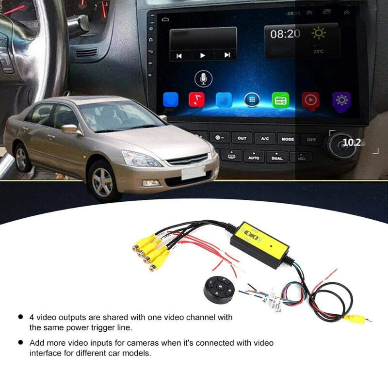 4To1 Car Panoramic 360 Camera Video Reversing Switch Box Car Blind Spot Camera Video Switch Box Wir