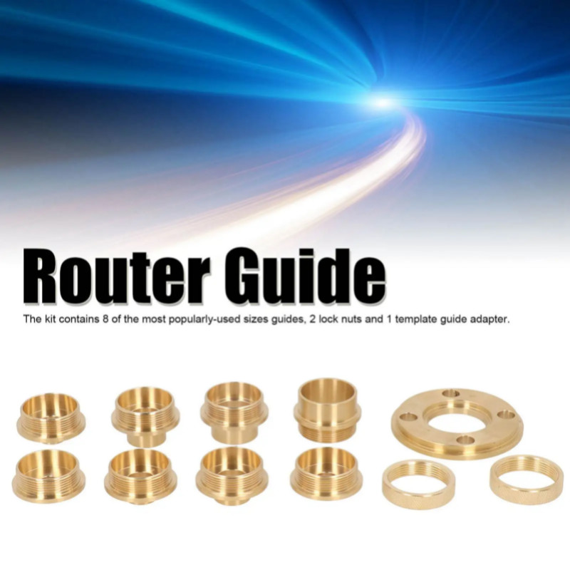 /Set Brass Template Router Guides Kit with Lock Nut Adapter Router Accessory Template  Bushing Kit