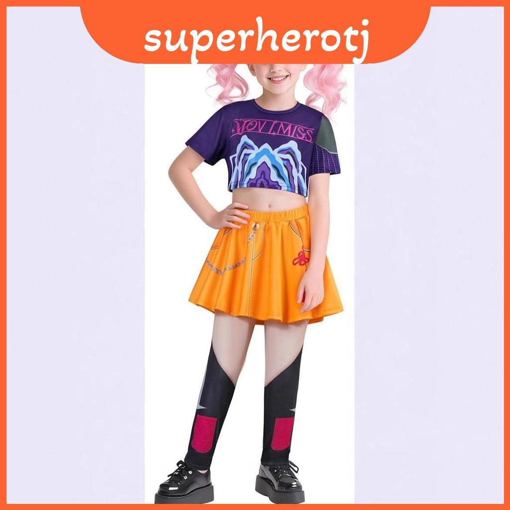 Hunters Kpop Demon Rumi Mira Zoey ชุดการแสดงสําหรับเด็กโพลีเอสเตอร์และสแปนเด็กซ์สําหรับเวทีเครื่องแต